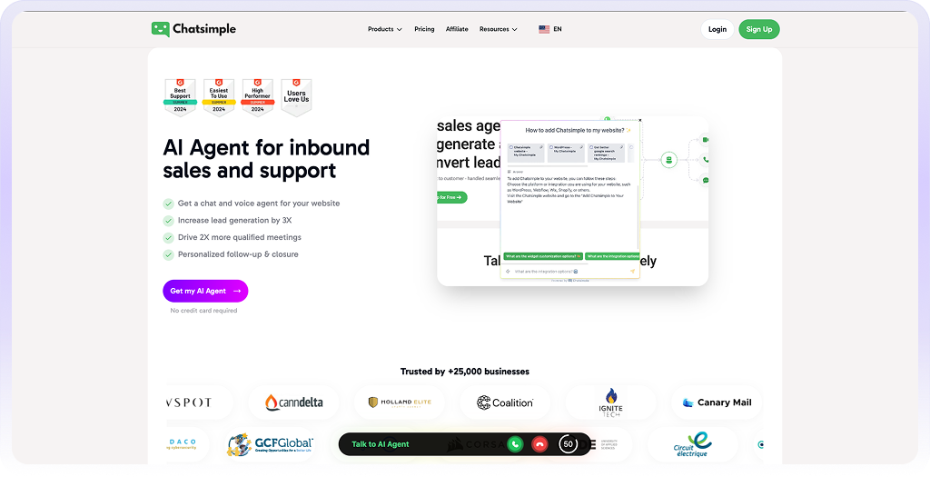 Chatsimple homepage